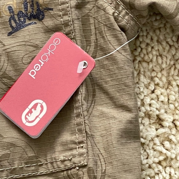 100% cotton rip stop Eckored military jacket with tonal chain print sz small NWT - Picture 3 of 12